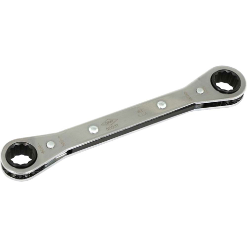 Flat Ratcheting Box Wrench  , 1/2" Drive, Plain Handle Superchem Industries