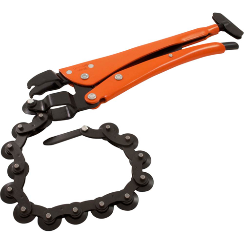 Pinces coupe-tuyau &agrave; chaîne verrouillables, Longueur 12-1/2", Prise Omnium Superchem Industries