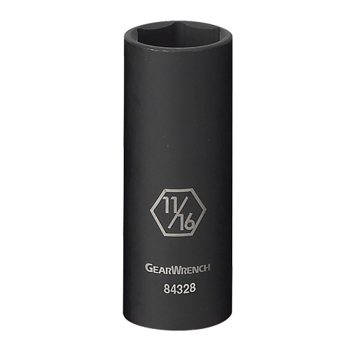 Socket, Impact, 5/16", 3/8" Drive, 6 Points, Deep Superchem Industries