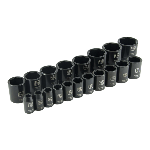 SAE Socket Set, 19 Pcs, Impact, 1/2" Drive Size Superchem Industries