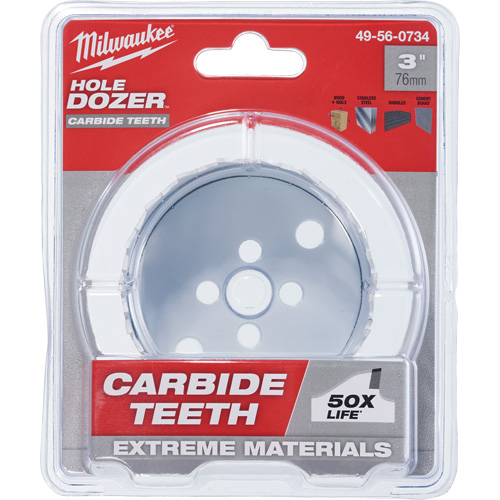 Scie &agrave; bouteur Hole Dozer avec dents au carbure, 3", Profondeur de la coupe 1-63/100", Carbure Superchem Industries