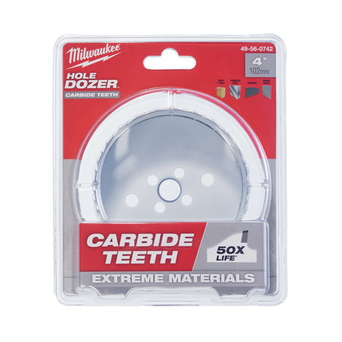 Carbide Hole Saw, 4", 1-31/50" Depth of Cut, Carbide Superchem Industries