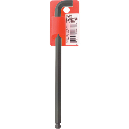 Long-Arm Hex Key Wrench, Ball End, 6 mm x 139 mm L, L Shape Superchem Industries