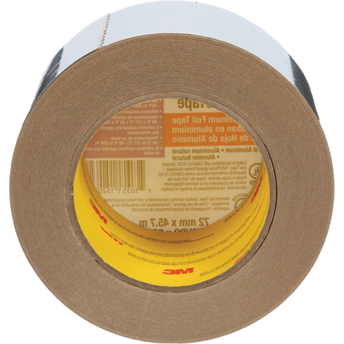 Venture Tape Aluminum Foil Tape, 1.8 mils Thick, 72 mm (3") x 45.7 m (150') Superchem Industries