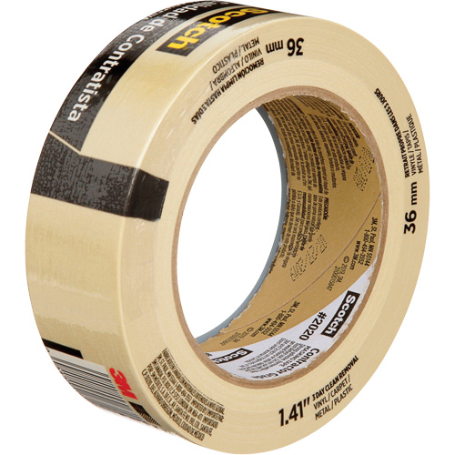 Scotch&reg; Contractor Grade Masking Tape 2020, 36 mm (1-1/2") x 55 m (180'), Beige Superchem Industries
