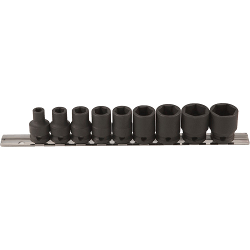 Thin Walled Socket Set, 9 Pcs, Impact, 3/8" Drive Size Superchem Industries