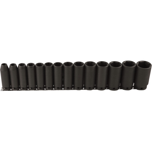 Long Socket Set, 14 Pcs, Impact, 1/2" Drive Size, Deep Superchem Industries