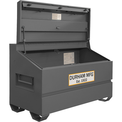 Jobsite Sloped Lid Storage Box, 60" x 30" x 39-3/8", Steel, Grey Superchem Industries