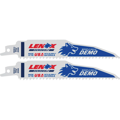 Lame de scie alternative pour d&eacute;molitions, Bim&eacute;tal, 6 Dents par pouce, 6" lo x 1" la Superchem Industries