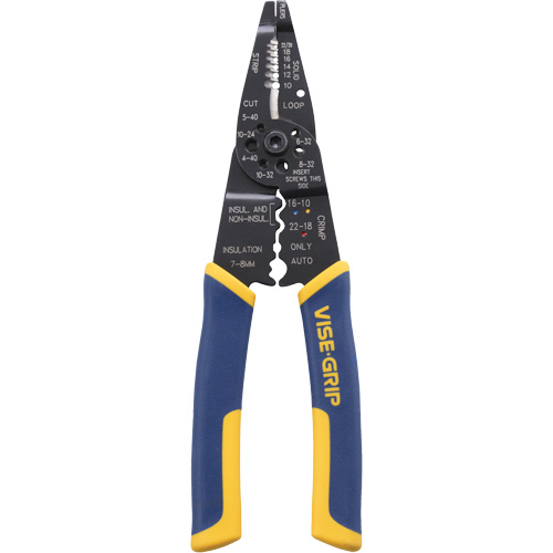 Outil polyvalent &agrave; d&eacute;nuder/sertir/couper les fils, 8-1/2" lo, 10 - 22 AWG Superchem Industries