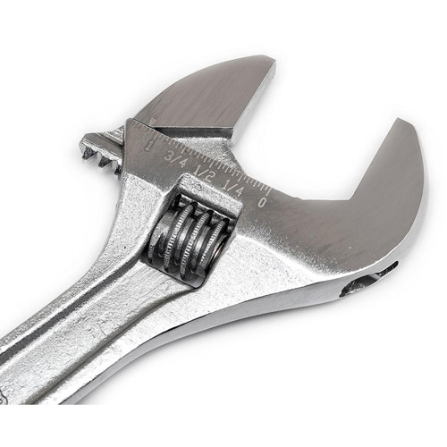 Adjustable Wrench - Bagged, 8" L, 1-1/8"/29 mm Max Width, Chrome Superchem Industries
