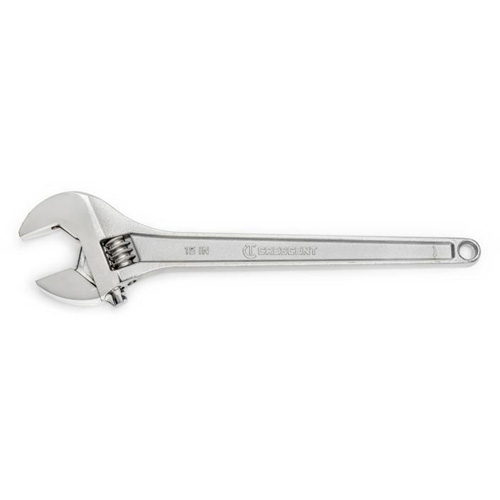 Adjustable Wrench, 15" L, 1-11/16" Max Width, Chrome Superchem Industries