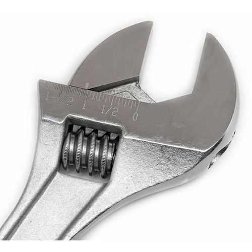 Adjustable Wrench, 15" L, 1-11/16" Max Width, Chrome Superchem Industries