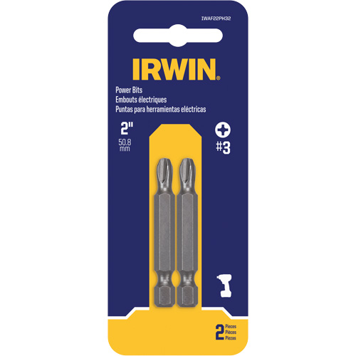 Power Bits, Phillips, #3 Tip, 1/4" Drive Size, 2" Length Superchem Industries