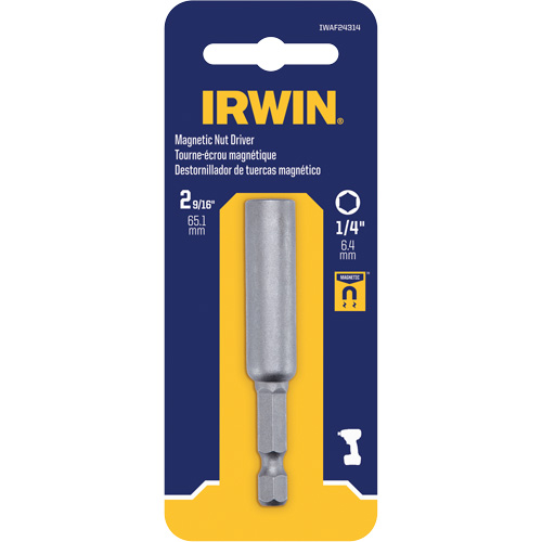 Tourne-&eacute;crou, Embout 1/4", Prise 1/4", 2-9/16" lo, Magn&eacute;tique Superchem Industries