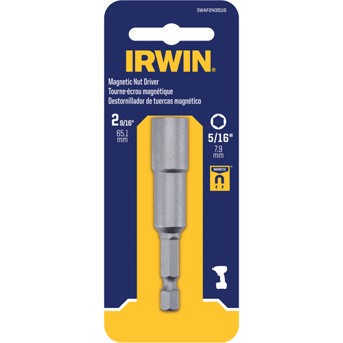 Nutsetter, 5/16" Tip, 1/4" Drive, 2-9/16" L, Magnetic Superchem Industries