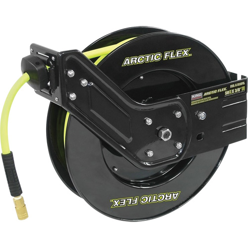 Retractable Hose Reel with Hybrid Polymer Hose, Air, 3/8" x 50', Single Hose, 300 psi Superchem Industries