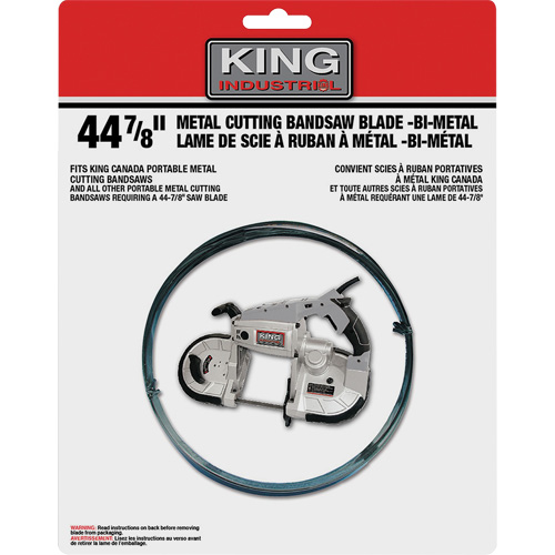 Band Saw Blade, Bi-Metal, 44-7/8" L x 1/2" W x 0.02" Thick, 10-14 TPI Superchem Industries