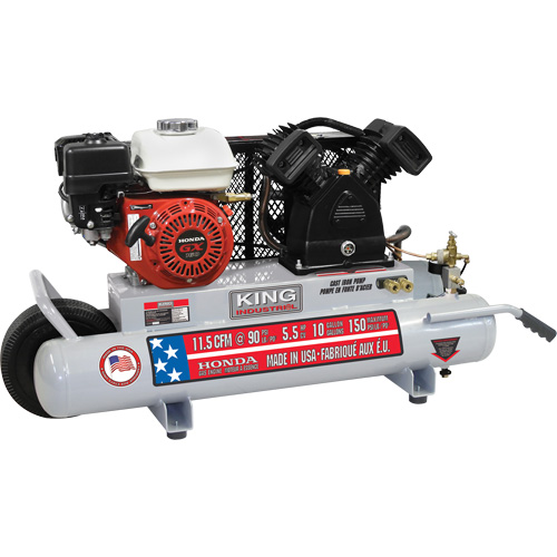 Wheelbarrow Air Compressor, Gas, 10 Gal. (12 US Gal), 150 PSI Superchem Industries