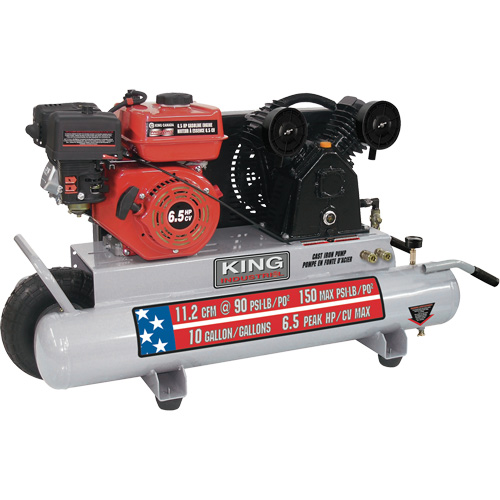 Wheelbarrow Air Compressor, Gas, 10 Gal. (12 US Gal), 150 PSI Superchem Industries