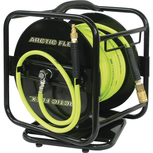 Manual Hose Reel with Hybrid Polymer Air Hose, Air, 1/4" x 100', Single Hose Superchem Industries