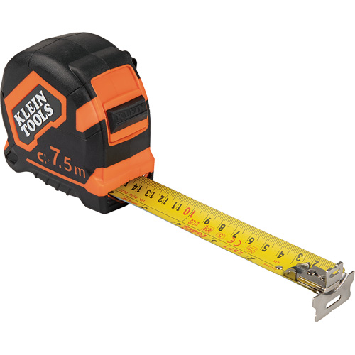 Magnetic Double-Hook Tape Measure, 7.5 m, 1/16"/1 mm Graduations Superchem Industries