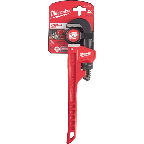 Cl&eacute; &agrave; tuyau, Cap des m&acirc;choires 1-1/2", Longueur 10", Fini Rev&ecirc;tement en poudre, Prise Ergonomique Superchem Industries