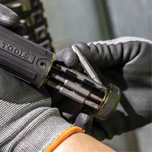 15-in-1 Multi-Bit Ratcheting Screwdriver, 8-3/4" L, Cushion Grip Handle Superchem Industries