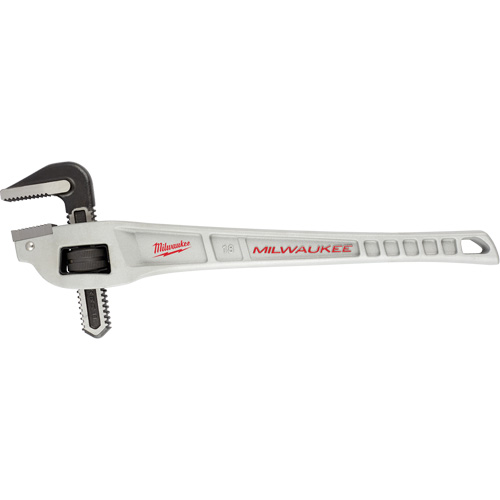 Cl&eacute; &agrave; tuyau coud&eacute;e en aluminium, Cap des m&acirc;choires 2", Longueur 18", Fini Rev&ecirc;tement en poudre, Prise Ergonomique Superchem Industries