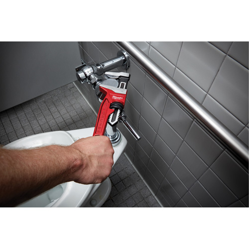 Smooth Jaw Pipe Wrench, 2-5/8" Jaw Capacity, 12" Long, Powder Coated Finish, Ergonomic Handle Superchem Industries