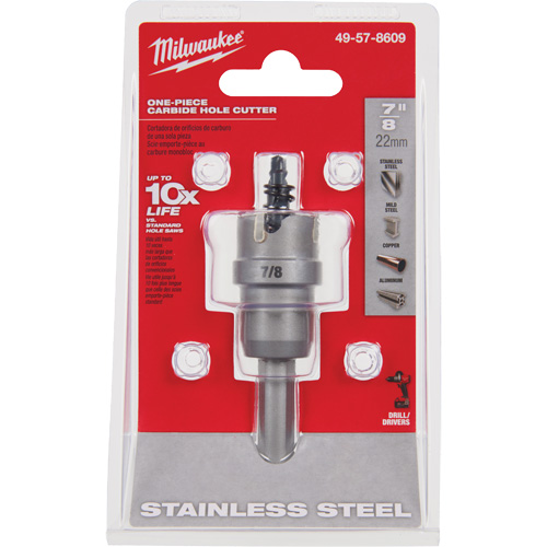 One-Piece Carbide Hole Cutters, 7/8", 3/16" Depth of Cut Superchem Industries