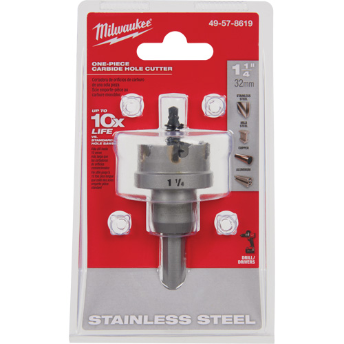 One-Piece Carbide Hole Cutters, 1-1/4", 3/16" Depth of Cut Superchem Industries