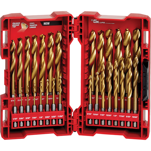 Jeu de forets Shockwave Red Helix, 29 morceaux, Titane Superchem Industries