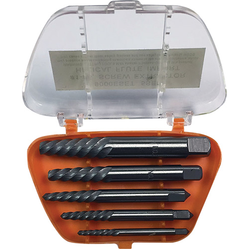 Jeu d'extracteurs de vis avec forets DRILLCO, Carbure, 5 Morcea Superchem Industries