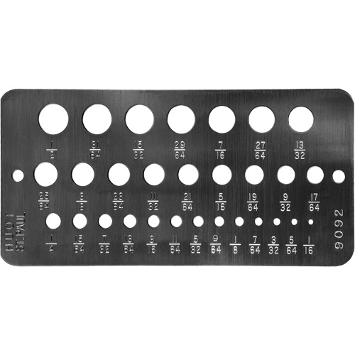 Drillco&reg; Fractional Sizes Drill Gauge Superchem Industries