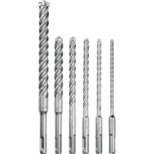 Trousse de forets &agrave; 4 cannelures pour perceuse &agrave; percussion MX4, 6 morceaux, Carbure Superchem Industries