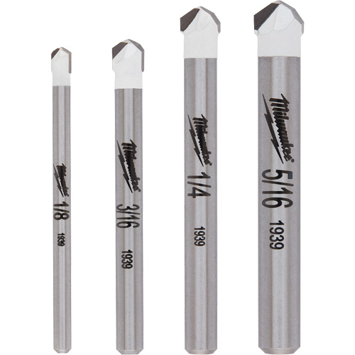 Jeu de forets pour la pierre naturelle, 4 morceaux, Carbure Superchem Industries