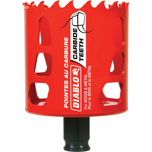 Wood & Metal Hole Saw, 2-1/2", 2-3/8" Depth of Cut, Carbide Superchem Industries