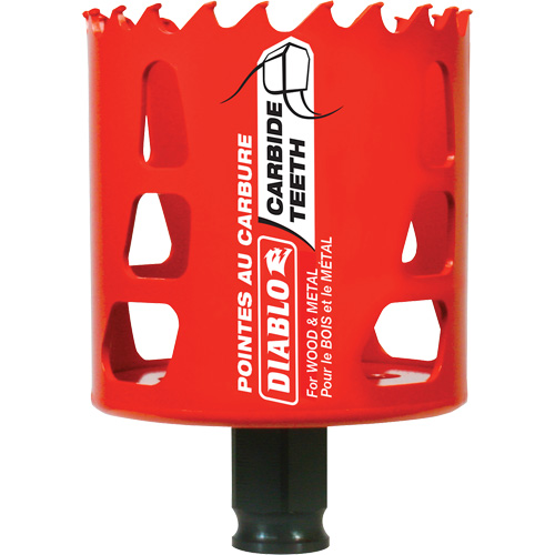 Wood & Metal Hole Saw, 2-9/16", 2-3/8" Depth of Cut, Carbide Superchem Industries