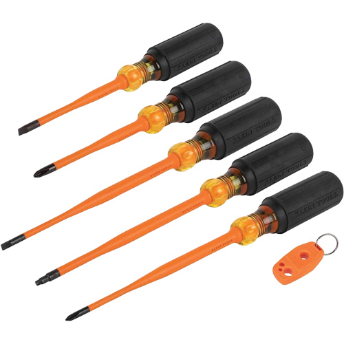 Slim-Tip Insulated Screwdriver Set, 1000 V, 6 Pcs Superchem Industries