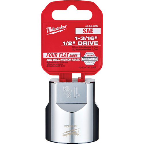 SAE Socket with Four Flat Sides, 1-3/16", 1/2" Drive, 6 Points Superchem Industries