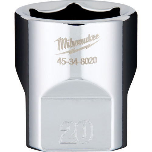 Metric Socket with Four Flat Sides, 20 mm, 3/8" Drive, 6 Points Superchem Industries