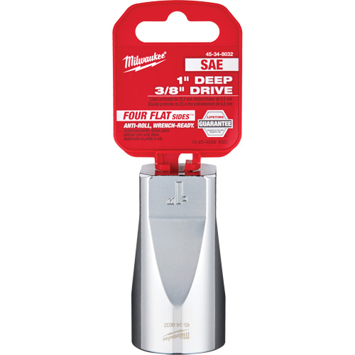 Douille SAE avec c&ocirc;t&eacute;s Four Flats, 1", Prise 3/8", 6 pans, Profond Superchem Industries