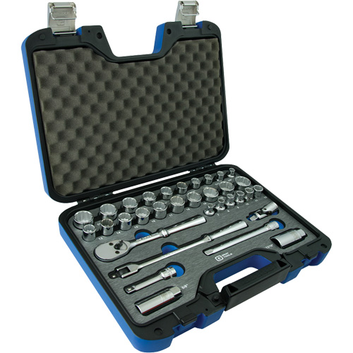 12 Point SAE & Metric Socket Attachment Set, 33 Pcs, 3/8" Drive Size Superchem Industries