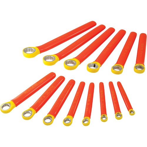 Jeu de cl&eacute;s polygonales SAE isol&eacute;es &agrave; 12 pans, 1000 V, 14 Mcx Superchem Industries