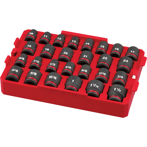 Shockwave Impact Duty Packout Socket Set, 27 Pcs, Impact, 1/2" Drive Size Superchem Industries