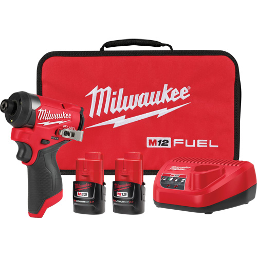 M12 Fuel Hex Impact Driver Kit, 1/4", 1500 in-lbs Max. Torque, 12 V, Lithium-Ion Superchem Industries