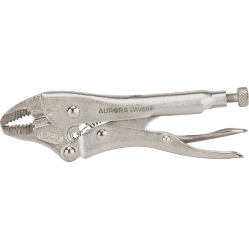 Locking Pliers with Wire Cutter, 5" Length, Curved Jaw Superchem Industries