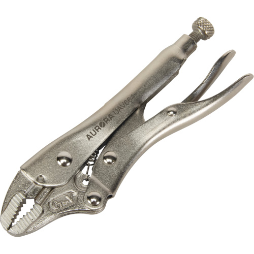 Locking Pliers with Wire Cutter, 5" Length, Curved Jaw Superchem Industries