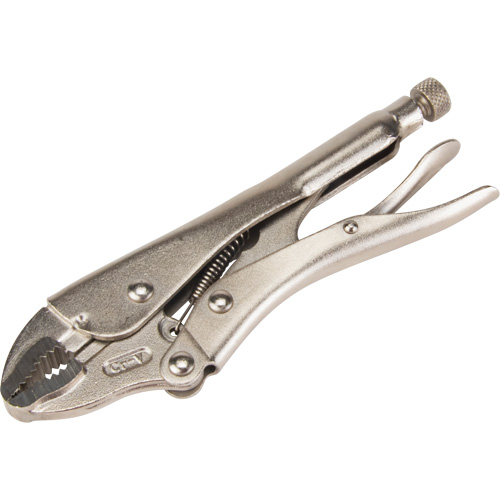 Locking Pliers with Wire Cutter, 7" Length, Curved Jaw Superchem Industries
